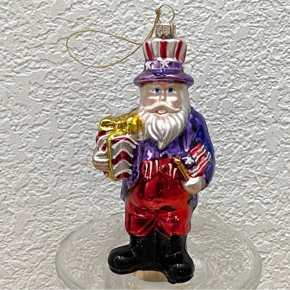 Vintage Summit Uncle Sam Hand Blown Mercury Glass Christmas Ornament - Picture 2 of 12